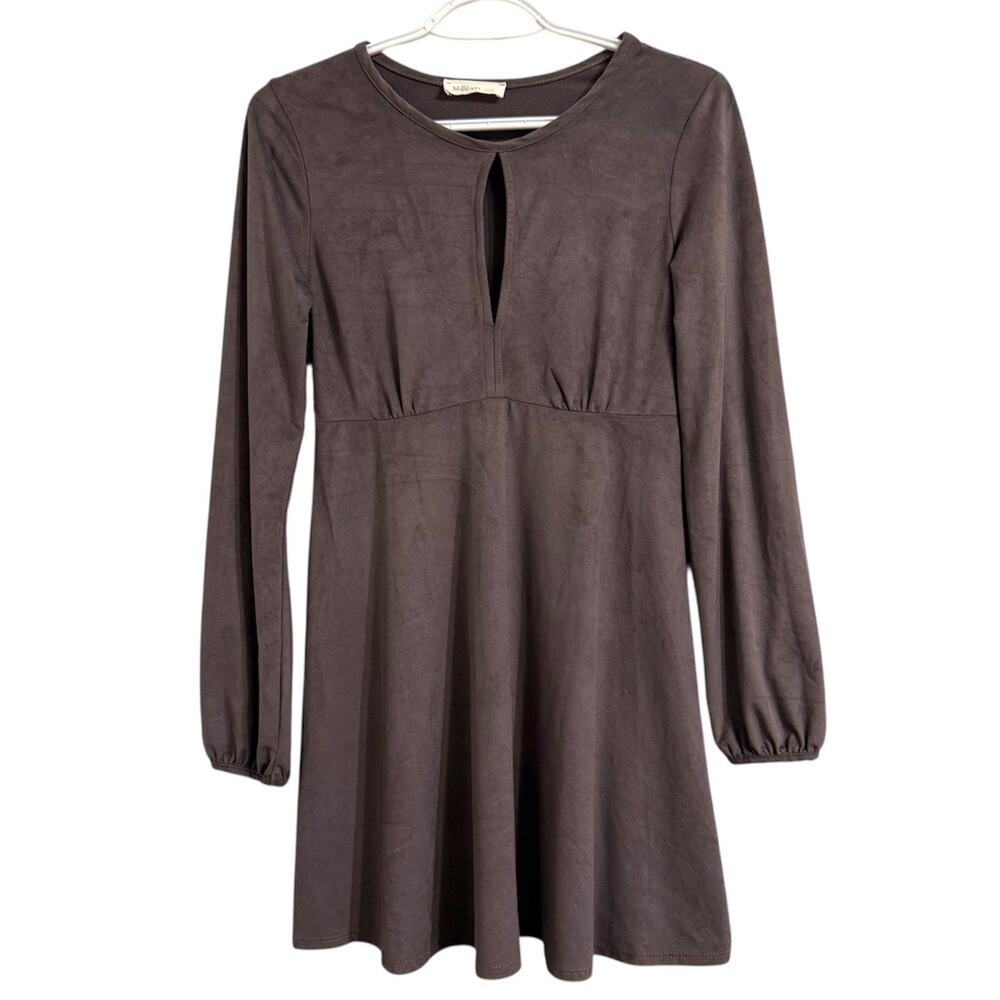 Millibon Small Deep Purple Boho Whimsygoth Suede/Velvet Style Fashion Y2K Dress